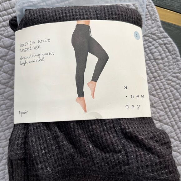 A new day Waffle Drawstring High Waist Joggers size Large NWT - Picture 2 of 8